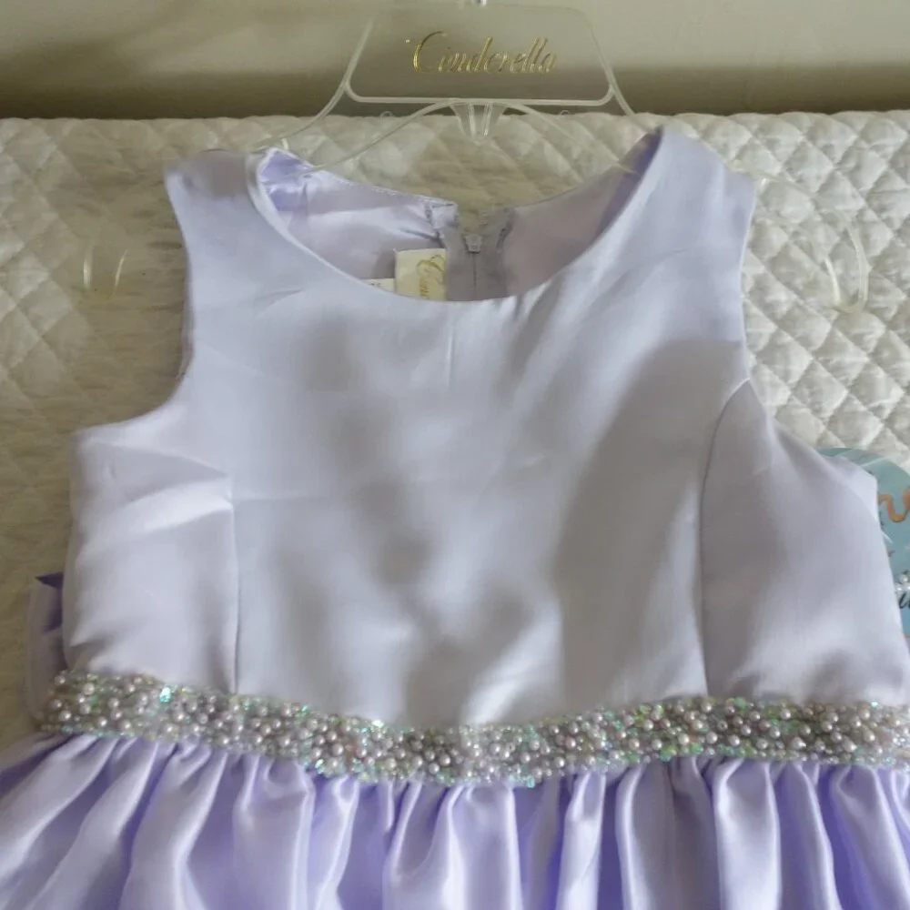 NWT CINDERELLA Brand Light Lavendar Princess Beaded Sequin Tulle Dress 6X